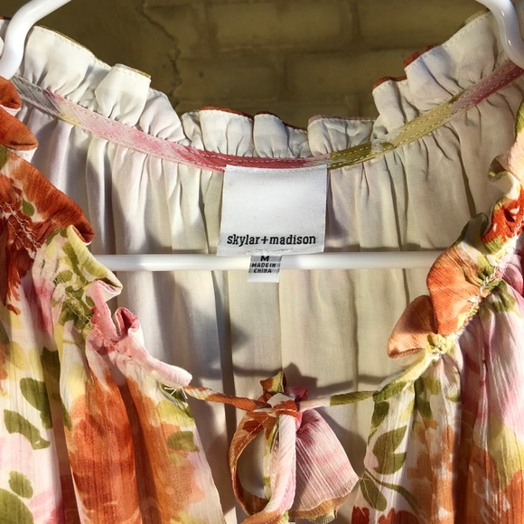 Skylar + Madison Floral Tiered Mini Dress Size M - Picture 4 of 8